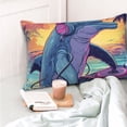 thumbnail image 4 of KLL Hip-Hop DJ Dolphin Pillow Covers Envelope Closure,Super Soft and Cozy Fuzzy Fleece Pillow Case Cover (No pillow core） 16"x24", 4 of 5