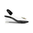 thumbnail image 3 of BLISSFUL STEP Chaussures pour Femmes Talons Compensés Transparents à Strass Bout Ouvert Slingback Chaussures Transparentes Noir 9, 3 of 7