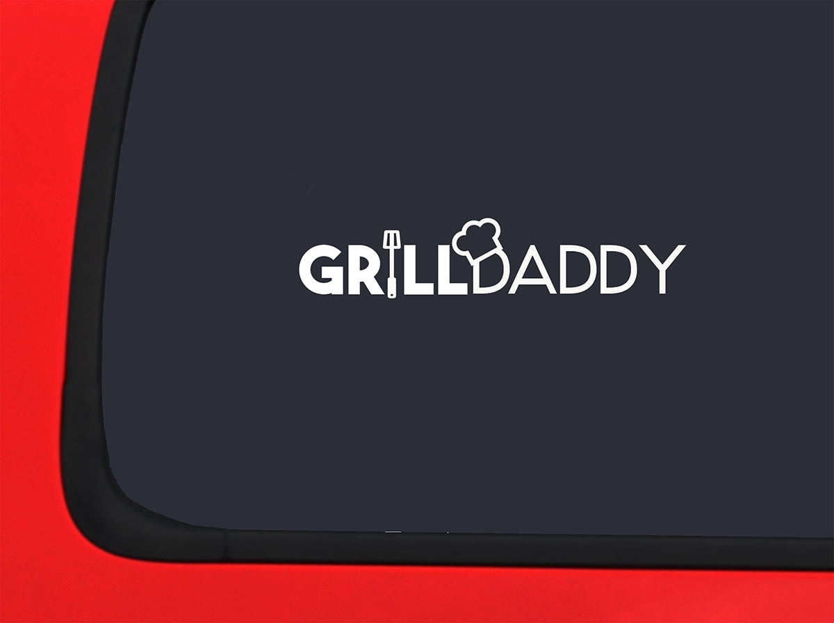 Car Sticker Grill Daddy Chef Spatula Grilling Grill Flame Fire Car
