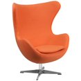 thumbnail image 1 of Black Leather Egg Chair with Tilt-Lock Mechanism, 1 of 6