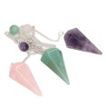 thumbnail image 1 of Pendant, Quartz Pendant Hexagonal Cone Hand Carved Semi Precious Stone Elegant Decorative  For Gifts, 1 of 8