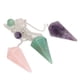 thumbnail image 5 of Colgante de cristal de 3 uds, piedra semipreciosa, cono Hexagonal, colgante de cuarzo curativo púrpura, rosa y verde para meditación, 5 of 5