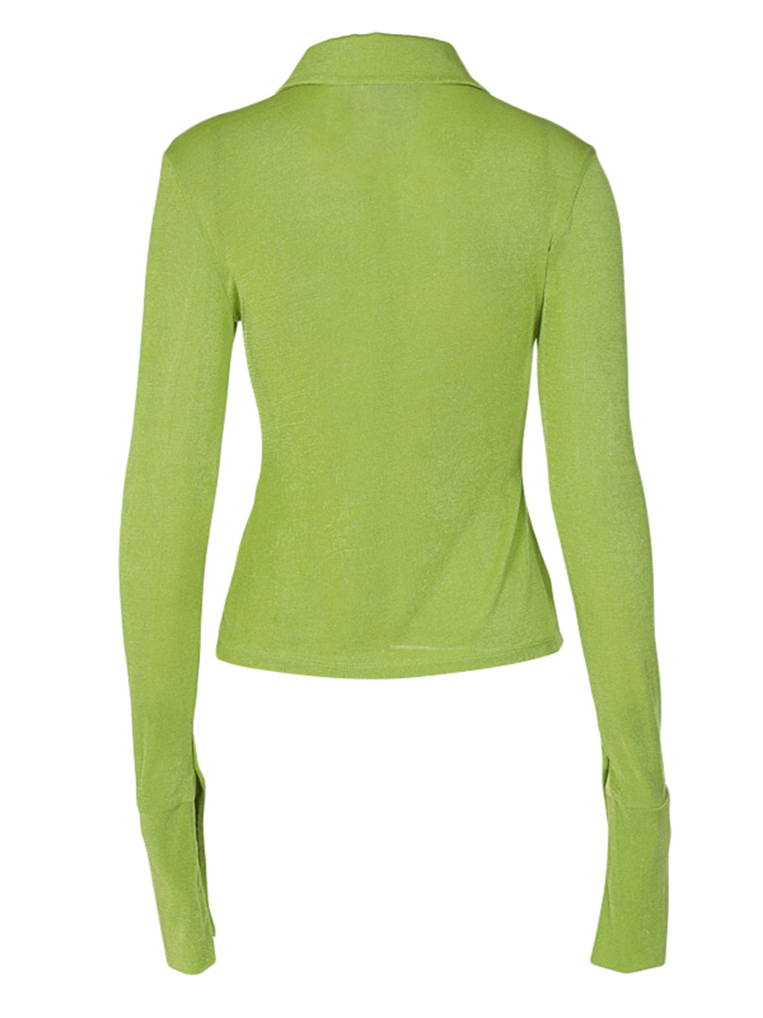 Liacowi Women Ruched Button Down Shirt Blouse Deep V Neck