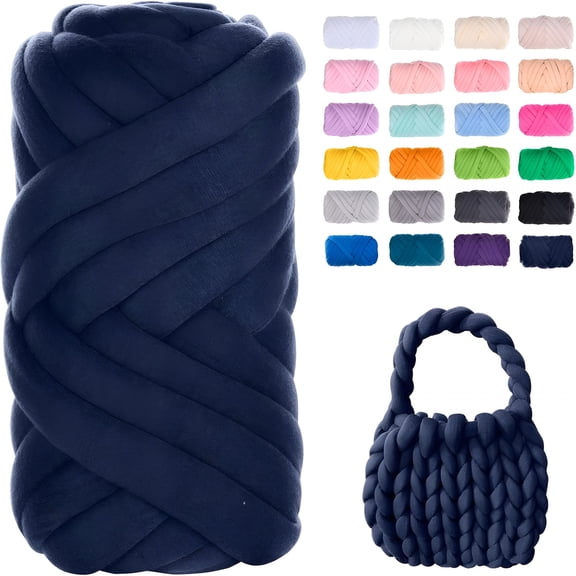 AUQ Chunky Yarn for Hand Knitting,0.55Lb/10 Yards Giant Yarn Arm Knitting Yarn,Soft Tubular Yarn for Bags,Baskets,Pillows,Pet Nests,DIY Crafts