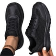 thumbnail image 3 of Sewkxo Women'sLace Sneaker Low Top Casual Walking Shoes Classic Comfort Flat Fashion Sneakers,Black 37, 3 of 5