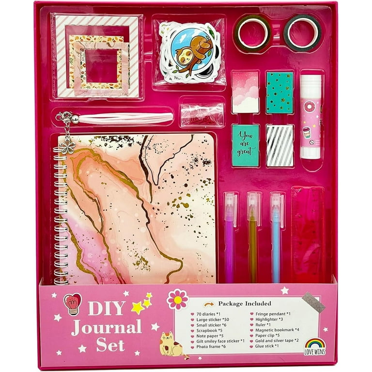 Kit De Journal Créatif Pour Filles - Inclut Cahiers, Autocollants, Rubans, Stylos - Loisirs Scrapbooking - À Partir De 8 Ans
