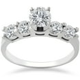 thumbnail image 4 of Pompeii 1ct Diamond Engagement Ring Five Stone 14k White Gold (G/H,I1-I2), 4 of 4