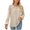 Beige, variant on qolati Women's Dressy Casual Long Sleeve T-Shirts Trendy Solid Color V Neck Pleated Front Tunic Shirt Loose Fit Basic Lightweight Going Out Tops