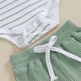 thumbnail image 4 of XZNPDUCQ Toddler Baby Girl Outfit Newborn Girl Summer Clothes Short Sleeve T Shirt Checkerboard Top Set Elastic Waist Shorts Summer Short Set Outfit 0-3 Months,Green, 4 of 8