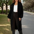 thumbnail image 2 of RUTAYY Women's Long Knitted Cardigan Long Sleeve Solid Color Fall Winter with Pockets Casual Wear Sweater Coat Chic Lesure Tops, 2 of 6