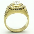 thumbnail image 3 of Luxe Jewelry Designs Men's Gold Ion Plated Stainless Steel Ring with Round Cubic Zirconia - Size 11, 3 of 4