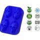 thumbnail image 3 of Bandeja de cubitos de hielo de calavera 3d con tapa, bandeja de congelación de vino (4 cubos de calavera) azul JAMW Sencillez, 3 of 5