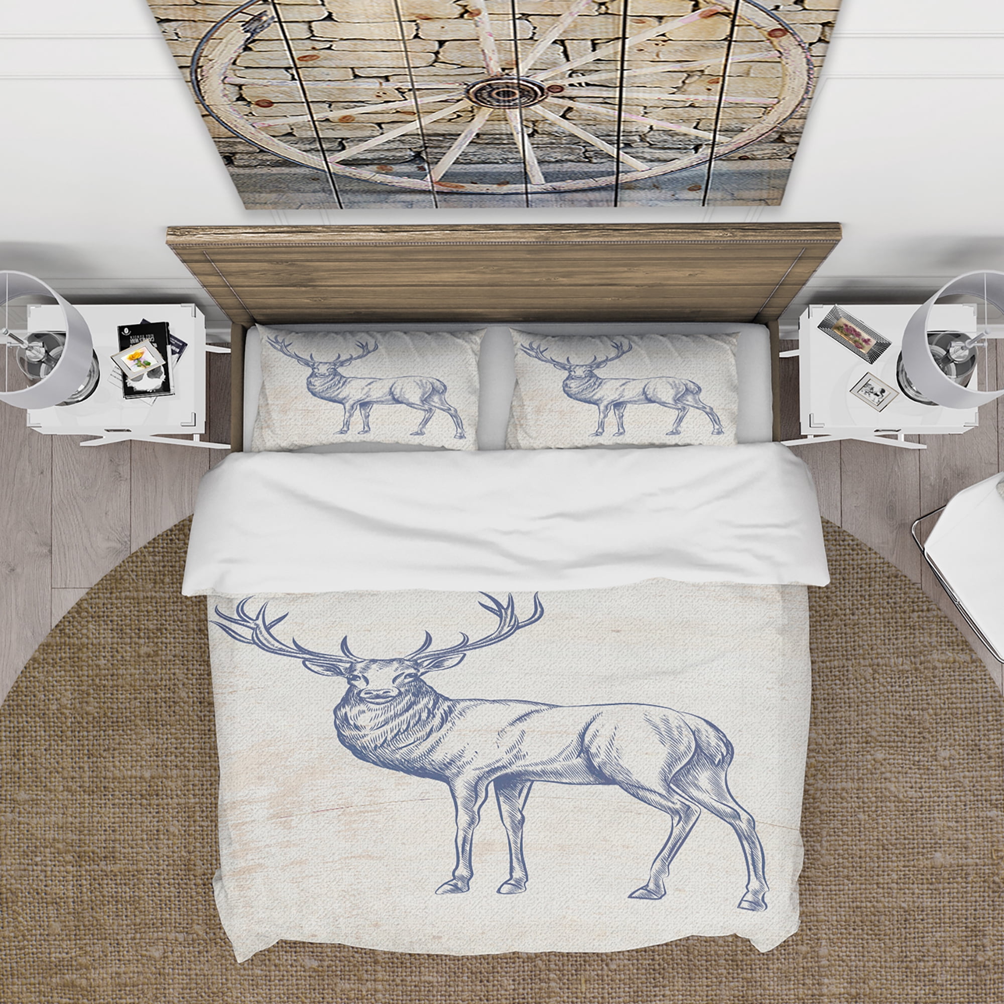 Designart 'Deer Wild and Beautiful XII' Farmhouse Duvet Cover Set