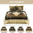 thumbnail image 6 of Nanshing Leopard 9 Piece Animal Print Comforter Set , Brown Gold , California King , Short Plush Print, 6 of 6