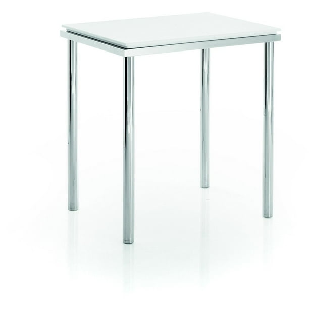 LB Backless Vanity Stool Bench Bedroom With, Chrome Legs Mattstone Seat
