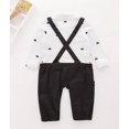thumbnail image 2 of StylesILove Sailor Boat Print Faux Suspender Formal Wear Baby Boy Romper (12-18 Months, Black), 2 of 5