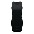 thumbnail image 4 of Pompotops Women's Sleeveless Cold Shoulder Strap Ruffled Waist Bag Hip Skirt Mini Dress, 4 of 6