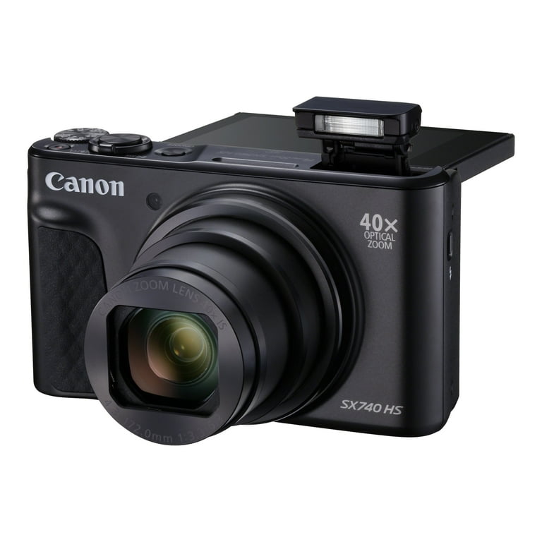 Canon PowerShot SX740 HS - Digital camera - compact - 20.3 MP - 4K / 30 fps - 40x optical zoom - Wi-Fi, Bluetooth - black