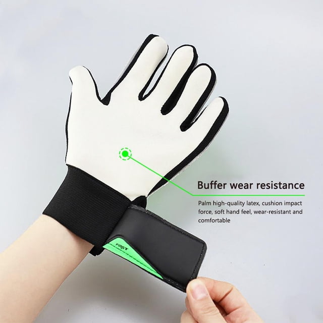 1 par de guantes de portero de fútbol para niños, guantes de mano de látex para fútbol (talla 5)