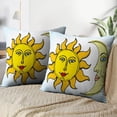 thumbnail image 3 of LALILO Throw Pillow Covers Sun With Moon Sun Artwork Card Day Cushion Cover 18" x 18", 2 Pack, 3 of 6