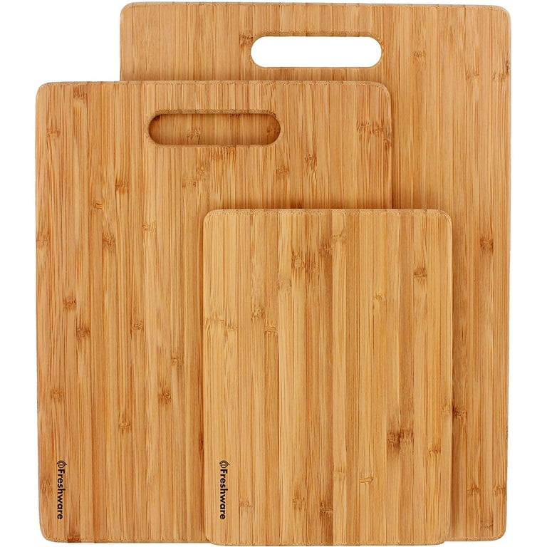 Lipper International Bamboo Wood Thin Cutting Board with Oval Hole in  Corner, Assorted Sizes, Set of 3