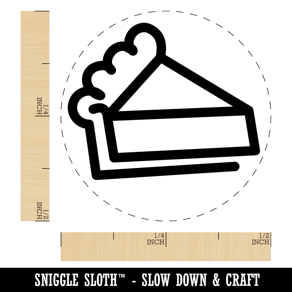 Piece of Pie Self-Inking Rubber Stamp Ink Stamper - Black Ink - Mini 1/2 Inch