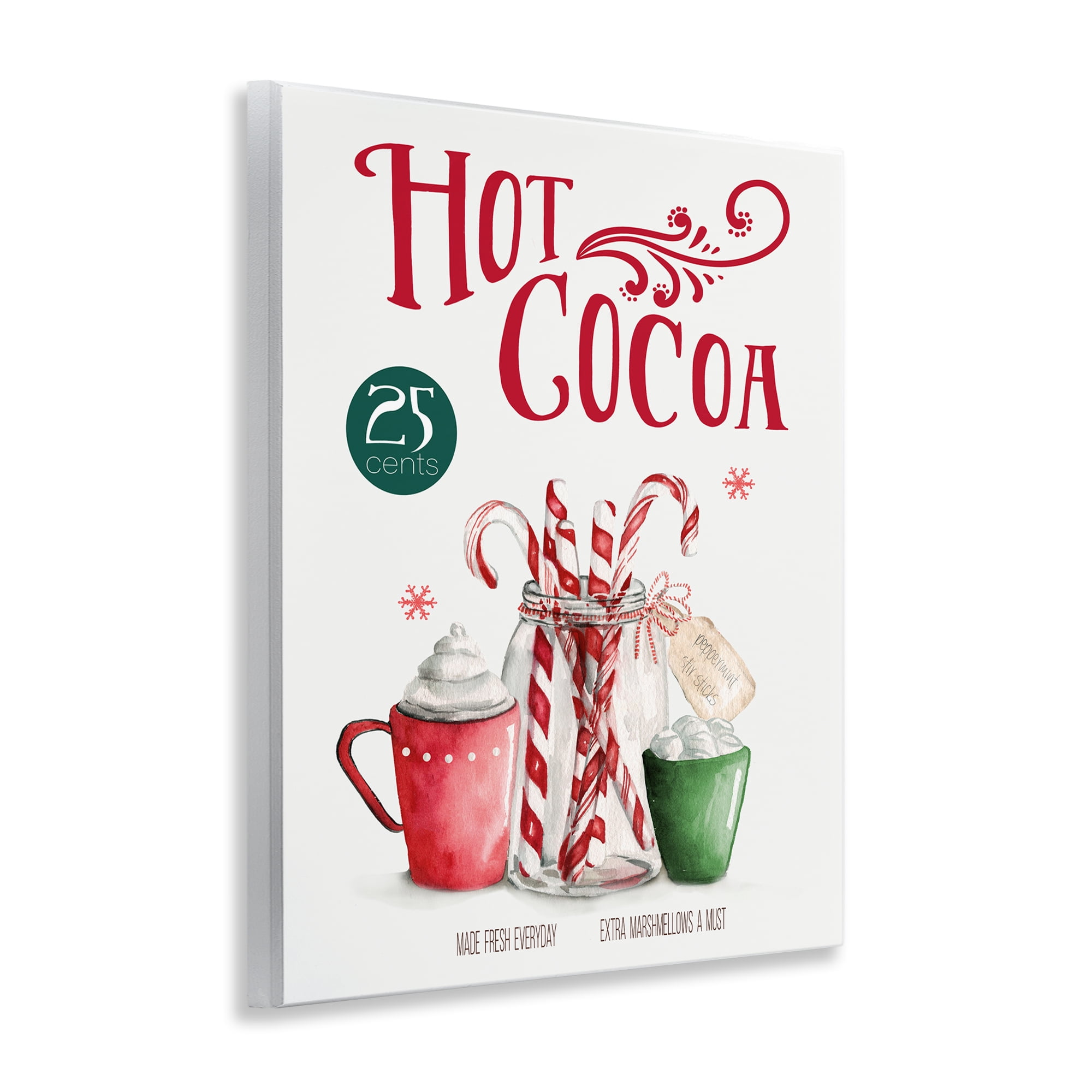Stupell Industries Vintage Winter Hot Cocoa Holiday Painting Unframed Art Prints Wall Art, 11 x 14