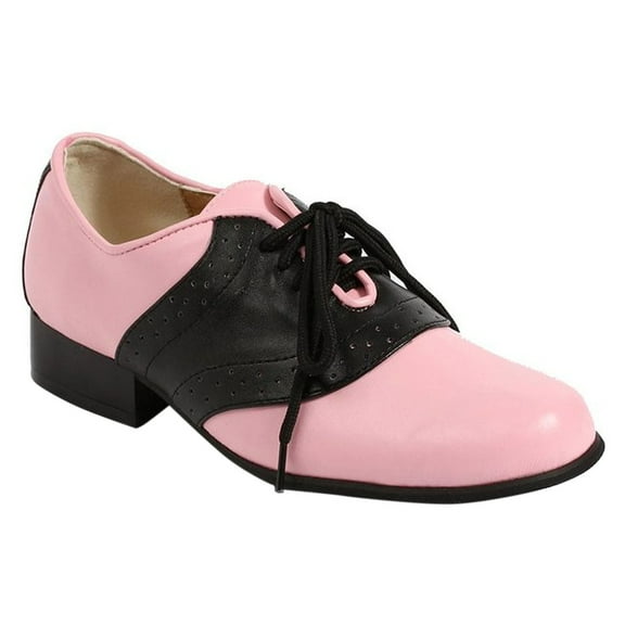 105 SADDLE Adult Costume Shoes Black/Pink - Size 8