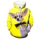 thumbnail image 2 of Sudadera con capucha con estampado 3D de perro chihuahua para hombre y mujer, estilo informal, estilo Harajuku, ropa de calle, ropa Y2K, sudaderas con capucha, 2 of 5
