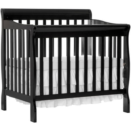Dream On Me Aden 4 In 1 Convertible Mini Crib Black Walmart Com