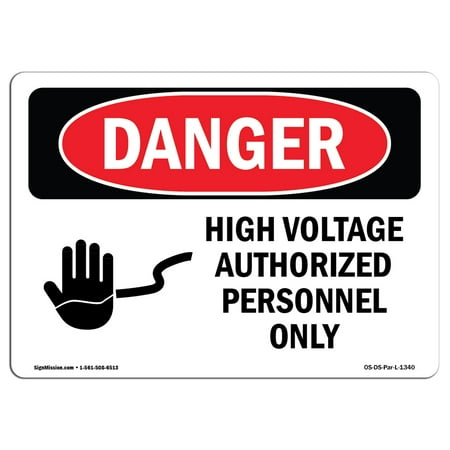 Danger High Voltage Tabs - OSHA Danger Sign - High Voltage Authorized Personnel Only 5