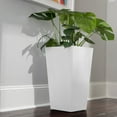 thumbnail image 5 of Bloem Finley 20" Tall Square Tapered Resin Planter, White, 5 of 6