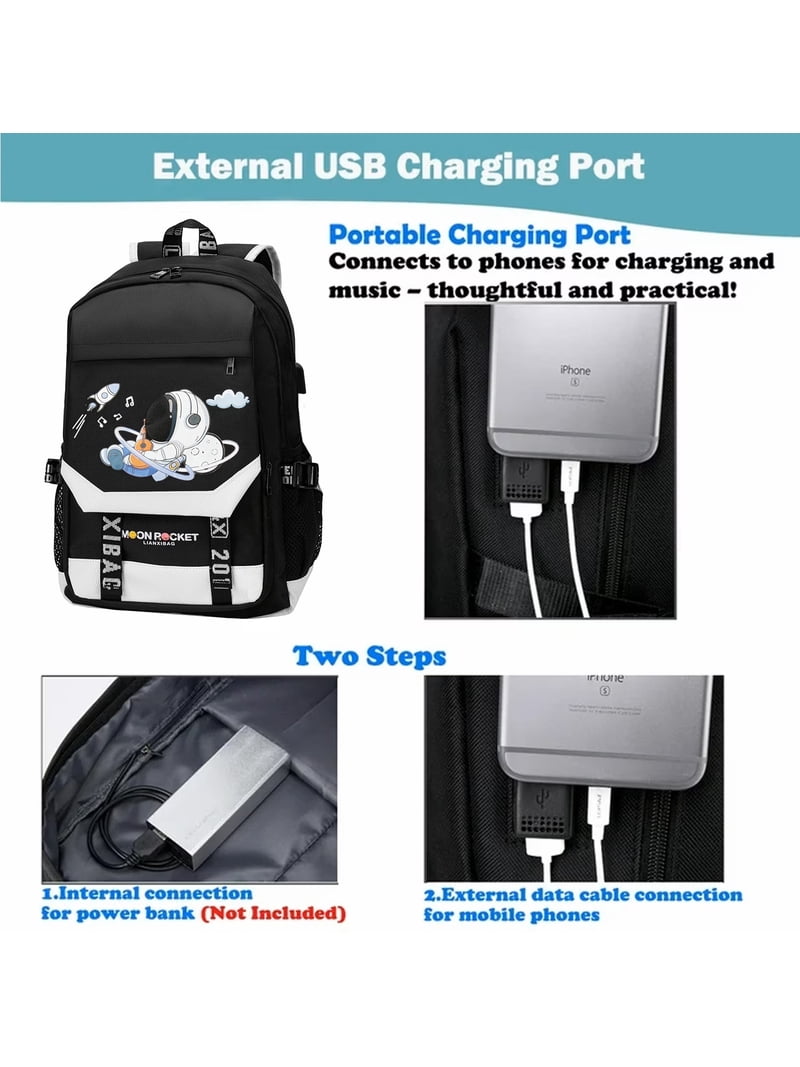 Lvelia School Bag Backpacks,School Backpack for Boys Girls Kids Elementary Middle School Large Capacity Bookbags with USB Charge Port,Black Lvelia School Bag Backpacks,School Backpack for Boys Girls Kids Elementary Middle School Large Capacity Bookbags with USB Charge Port,Black