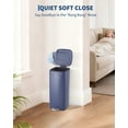 thumbnail image 3 of 8 Gallon Kitchen Trash Can, Stainless Steel Garbage Can with Lid and Inner Bucket, Step-On Square Trash Bin for Home Office Bedroom Bathroom Laundry Room - Blue, 3 of 7