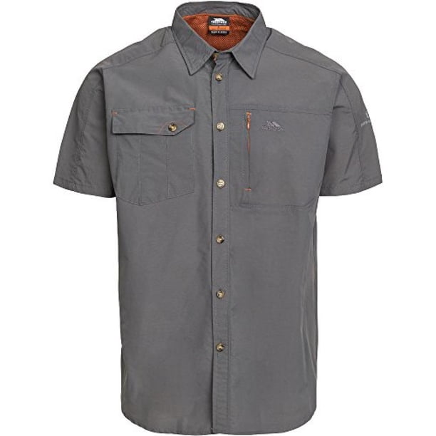 Trespass - Camisa Lowrel de Manga Corta Viaje para Hombre (Color Carbón)