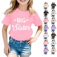 thumbnail image 1 of SUXIAN T-Shirts de Mode pour Filles Décontractés à Lettres Col Rond Manches Courtes T-Shirt Haut3 Imprimé de Lettres Col Rond T-Shirt Graphique pour Filles Rose_003 4-5 Ans, 1 of 4