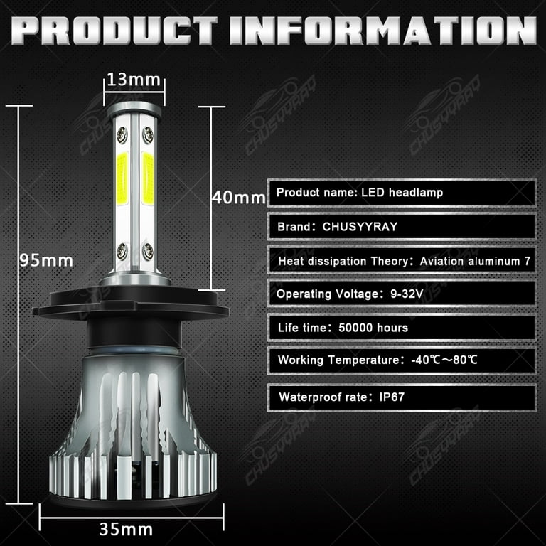 Kaufe 2Pcs 80W 25000LM Auto Lampe Mini Objektiv LED H4 9003 HB2