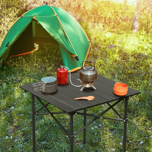 Portable Folding Camping Table - Lightweight, Durable, and Easy-to-Assemble Outdoor Table for Camping, Picnics, and BBQs - Supports 220 lbs