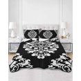 thumbnail image 3 of Baroque Black Twin XL Size Down Alternative Comforter, Lightweight Comforter Quilt Bedding Set with Pillow Shams Vintage Damask Classic Floral All Seasons Bed Comforter Duvet Insert 68"x98", 3 of 7