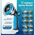 thumbnail image 4 of OHHANI Garden Hose, 50 ft x 5/8" Water Hose for Outdoor with 10 Function Sprayer Nozzle, Kink Free, 4 of 8