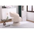 thumbnail image 4 of Swivel Accent Chair Armchair, Mid Century 360 Degree Swivel Barrel Accent Sofa Chairs, Upholstered Round Armchairs Fabric Chair for Living Room, Bedroom, Office, Waiting Rooms, Beige, 4 of 8