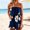 Dark Blue, variant on HBYJLZYG Women's Strapless Off Shoulder Floral Print Romper, Sleeveless Loose Fit Summer Beach Outfit with Elastic Waist and Wide Leg Shorts for Vacation