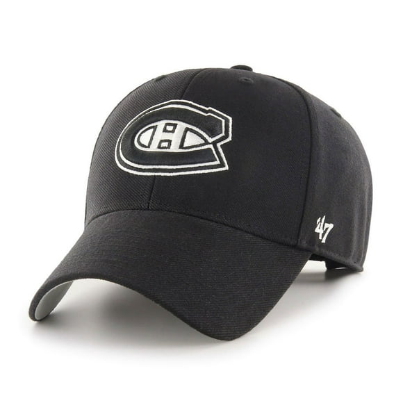 '47 Men's Montreal Canadiens Black/White MVP Adjustable Hat - One Size