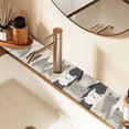 thumbnail image 2 of Yayeee Faucet Mat for Kitchen Sink 14.7" Diatomite Long Splash Guard Pad, Beige Cute Cats, 2 Pack, 2 of 7