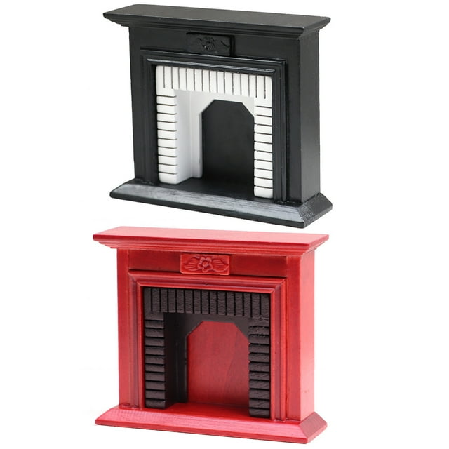 2 Pcs Mini Cheminée Modèle Miniature Meubles de Maison Mini Accessoires de Maison