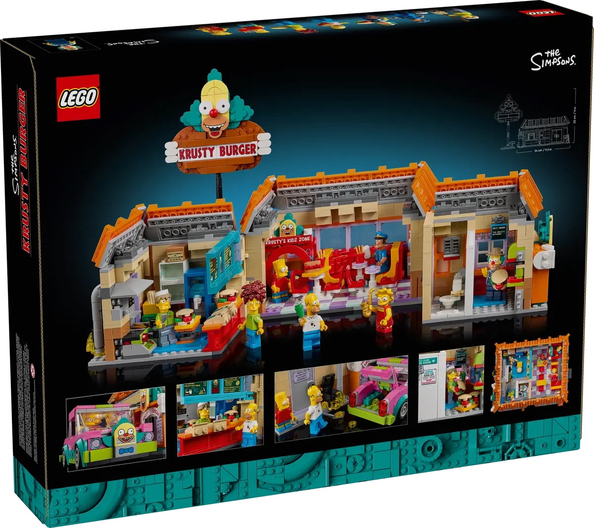 LEGO® Icons The Simpsons™: Krusty Burger 10352 Building Set – Collectible Display Model with Homer’s Clown Car and 7 Minifigures – 1,635 Pieces for Adult Fans of The Simpsons