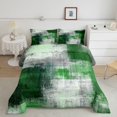 thumbnail image 2 of Castle Fairy Abstract Block Queen Comforter Set 3 Pieces,Minimalist Speckled Stain Comforter Sets Queen,Emerald Gray White,Reversible,1 Comforter and 2 Pillowcases, 2 of 6