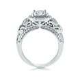 thumbnail image 4 of BERRICLE Sterling Silver Halo Wedding Engagement Rings Round Cut Cubic Zirconia CZ Vintage Inspired Art Deco Ring for Women, Rhodium Plated Size 5, 4 of 8