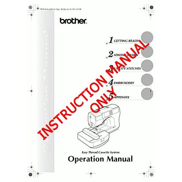 Brother HE120 Sewing Embroidery Machine Owners Instruction Manual