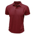 thumbnail image 6 of VSSSJ Mens Shirts Button Up Textured Business Work T Shirts Casual Solid Color Slim Fit Short Sleeve Summer Golf Tee Shirt Wine XXL, 6 of 6